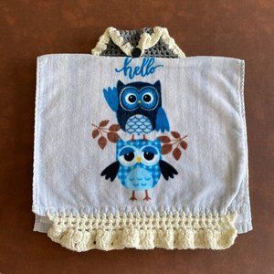 Crochet Kitchen Towel hello owl